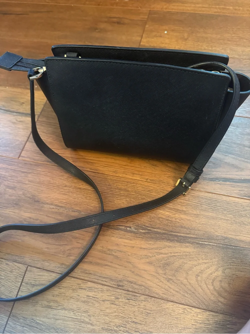 Michael Kors Black Leather Crossbody with Gold Hardware